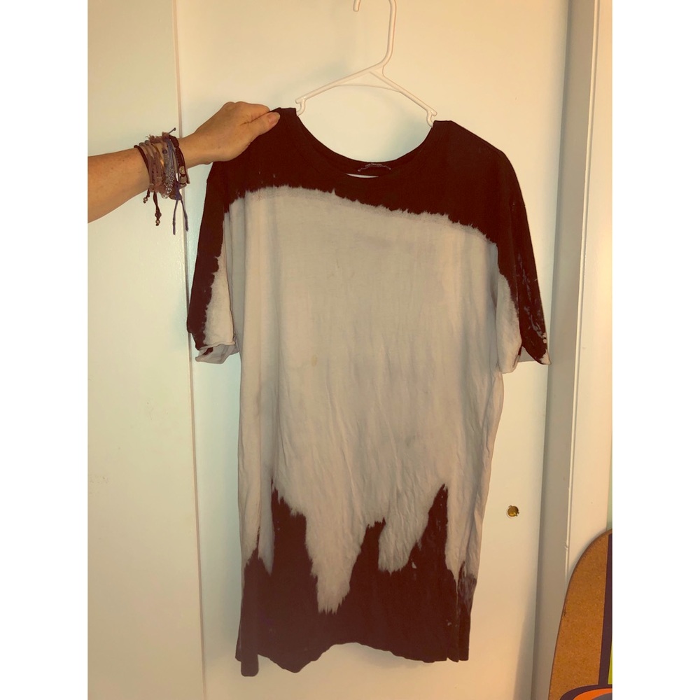 Casual tye dye black and grey T-shirt dress